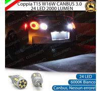 COPPIA LAMPADE RETROMARCIA 24 LED T15 W16W CANBUS PER CITROEN C4 SPACETOURER