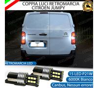 COPPIA LAMPADE RETROMARCIA CITROEN JUMPY P21W BA15S 15 LED CANBUS 6000K BIANCO
