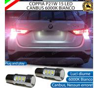 COPPIA LAMPADE RETROMARCIA LED BMW X1 E84 P21W CANBUS NO ERROR 6000K BIANCO