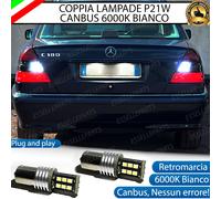 COPPIA LAMPADE RETROMARCIA MERCEDES CLASSE C W202 P21W BA15S LED CANBUS NO ERROR