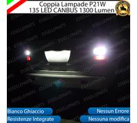 COPPIA LAMPADE RETROMARCIA P21W LED CANBUS MERCEDES ML W163 6000K NO ERRORE