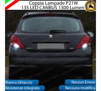 COPPIA LAMPADE RETROMARCIA P21W LED CANBUS PEUGEOT 207 6000K NO ERRORE