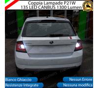 COPPIA LAMPADE RETROMARCIA P21W LED CANBUS SKODA FABIA MK3 6000K NO ERRORE