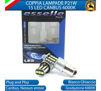 COPPIA LAMPADE RETROMARCIA SKODA ROOMSTER P21W BA15S 15 LED CANBUS 6000K BIANCO