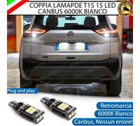 COPPIA LAMPADE T15 W16W 15 LED CANBUS NISSAN X-TRAIL MK4 IV 6000K RETROMARCIA