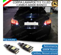 COPPIA LAMPADE T15 W16W 15 LED CANBUS PER BMW SERIE 5 E60 E61 6000K RETROMARCIA