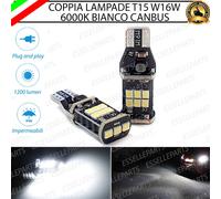 COPPIA LAMPADE T15 W16W 15 LED CANBUS PER CHEVROLET TRAX 6000K RETROMARCIA