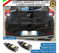COPPIA LAMPADE T15 W16W 15 LED CANBUS PER DR 3.0 3 6000K BIANCO RETROMARCIA