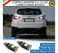 COPPIA LAMPADE T15 W16W 15 LED CANBUS PER HYUNDAI IX35 6000K BIANCO RETROMARCIA