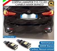 COPPIA LAMPADE T15 W16W 15 LED CANBUS PER MG HS RESTYLING 6000K RETROMARCIA