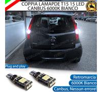 COPPIA LAMPADE T15 W16W 15 LED CANBUS PER OPEL AGILA B 6000K RETROMARCIA