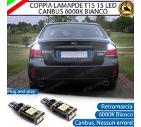 COPPIA LAMPADE T15 W16W 15 LED CANBUS PER SUBARU LEGACY IV 6000K RETROMARCIA