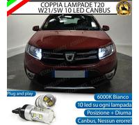 COPPIA LAMPADE T20 10 LED W21/5W DIURNE POSIZIONE OPEL VIVARO C 6000K CANBUS