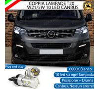 COPPIA LAMPADE T20 10 LED W21/5W DIURNE POSIZIONE OPEL VIVARO C 6000K CANBUS
