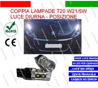 COPPIA LAMPADE T20 10 LED W21/5W DIURNE + POSIZIONE SEAT MII 6000K CANBUS