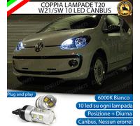 COPPIA LAMPADE T20 10 LED W21/5W DIURNE + POSIZIONE SEAT MII 6000K CANBUS