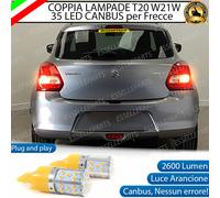 COPPIA LAMPADE T20 W21W CANBUS 35 LED FRECCE POSTERIORI SUZUKI SWIFT V NO ERROR