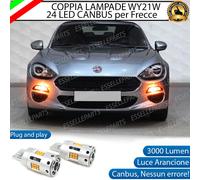 COPPIA LAMPADE T20 WY21W CANBUS 24 LED FRECCE ANTERIORI PER ABARTH 124 SPIDER