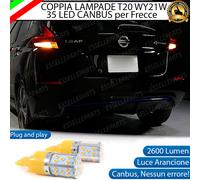 COPPIA LAMPADE T20 WY21W CANBUS LED PER NISSAN LEAF MK2 II FRECCE POSTERIORI