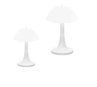 Coppia Lampade Tavolo LED Ricaricabili Fredda Calda Naturale Set 2 Bianche Fungo