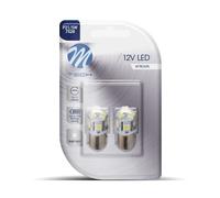 Coppia Lampadine Blister 2x LED L089 BAY15d 8xSMD5050 bianco