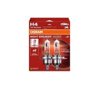 COPPIA LAMPADINE FANALE OSRAM H4 NIGHT BREAKER SILVER 12V 64193NBS-2HB