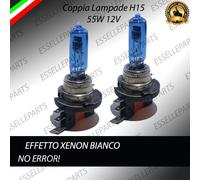 COPPIA LAMPADINE LAMPADE H15 EFFETTO XENON BIANCO A3 8V CLA GLK GOLF 6 GOLF 7