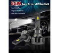 Coppia Lampadine LED H4 D18 ad alta potenza 55W Faro moto Auto 6000