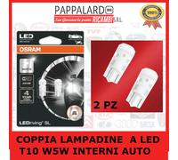 COPPIA LAMPADINE OSRAM T10 W5W PER INTERNI AUTO / ABITACOLO / PLAFONIERA