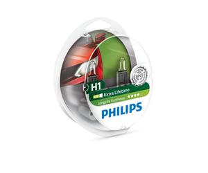 Coppia Lampadine Philips H1 LongLife EcoVision 12V55 P14,5s S2