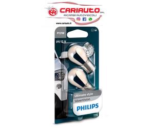 Coppia Lampadine PY21W Per Freccia Arancio Philips 12V 21W Arancio 12496SVB2