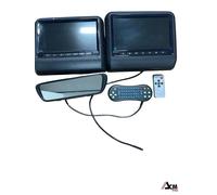 COPPIA Lettore DVD AV poggiatesta Monitor LED USB SD UNIVERSALE + SPECCHIETTO