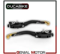 Coppia Leve Freno Frizione Regolabili Oro L02B Ducabike Ducati 1098 2006 > 2009