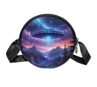 Coppia Love Tree Piccole Borse a Tracolla per Cellulare Portafoglio Borse con Grande Capacità e Tracolla Regolabile per Donne Ragazze, Ufo dei cartoni anim, 7x1.8 in