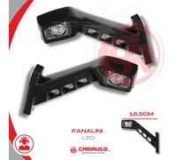 Coppia luce ingombro LED Gambo in Gomma DX/SX ARANCIO ROSSO BIANCO 12/24V 18,5Cm