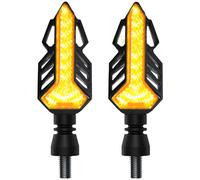 Coppia Luci di Giro Moto 13 LED Dinamiche Fluido Giallo Indicatore