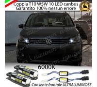 COPPIA LUCI DI POSIZIONE 10 LED VW TOURAN 1T3 T10 W5W + SPEGNI SPIA NO AVARIA