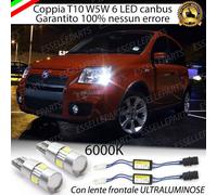 COPPIA LUCI DI POSIZIONE 6 LED CON LENTE FRONTALE FIAT PANDA 169 + SPEGNI SPIA