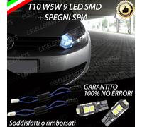COPPIA LUCI DI POSIZIONE 9 LED GOLF 6 T10 W5W + SPEGNI SPIA 100% No ERROR