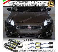 COPPIA LUCI DI POSIZIONE A 10 LED FIAT BRAVO T10 W5W CANBUS ULTRALUMINOSI