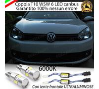 COPPIA LUCI DI POSIZIONE CANBUS 6 LED GOLF 6 CON FARO LENTICOLARE DI SERIE