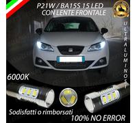 COPPIA LUCI DIURNE DRL 15 LED P21W BA15S CANBUS SEAT IBIZA 5 6000K NO ERROR