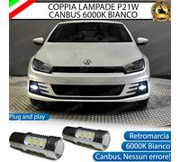 COPPIA LUCI DIURNE DRL 15 LED P21W BA15S CANBUS VW SCIROCCO RESTYLING 6000K