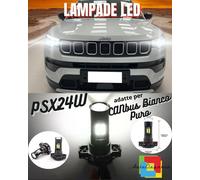 COPPIA LUCI DIURNE DRL LED PSX24W CANBUS JEEP COMPASS MK2 6000K 100% NO ERROR