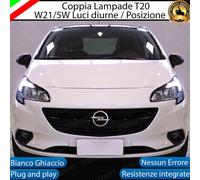 COPPIA LUCI DIURNE DRL POSIZIONE LED T20 W21/5W OPEL CORSA E CANBUS 6000K BIANCO