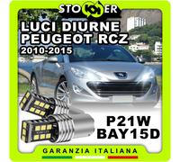 COPPIA LUCI DIURNE POSIZIONE DRL LED P21W BAY15D 6000K CANBUS PEUGEOT RCZ 10-15