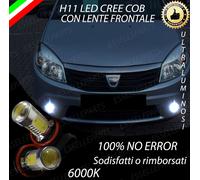 COPPIA LUCI FENDINEBBIA H11 LED CREE COB CANBUS DACIA SANDERO 6000K