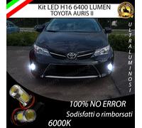 COPPIA LUCI FENDINEBBIA H16 LED CREE COB CANBUS TOYOTA AURIS II 6000K