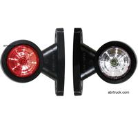 COPPIA LUCI INGOMBRO LED LATERALI CAMION FURGONE BIANCO ROSSO SEGNALATORI 12/24