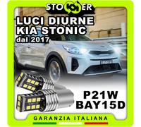COPPIA LUCI LED DIURNE POSIZIONE P21W BAY15D KIA STONIC YB dal 2017 6000K CANBUS
